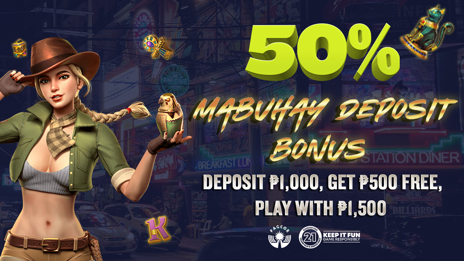 Get your 50% Mabuhay deposit bonus now